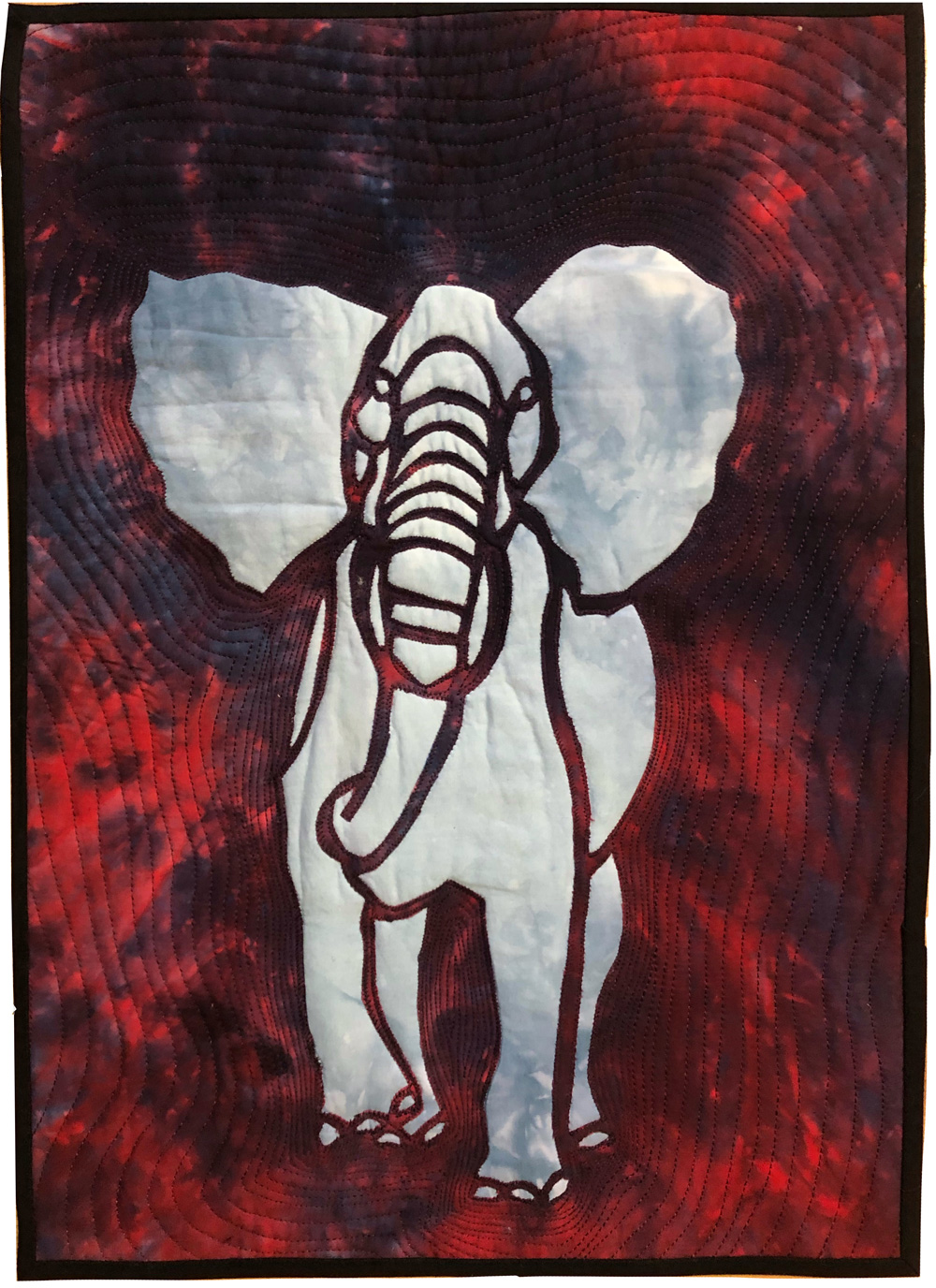 elephant quilt for apli-punto class by lyric kinard